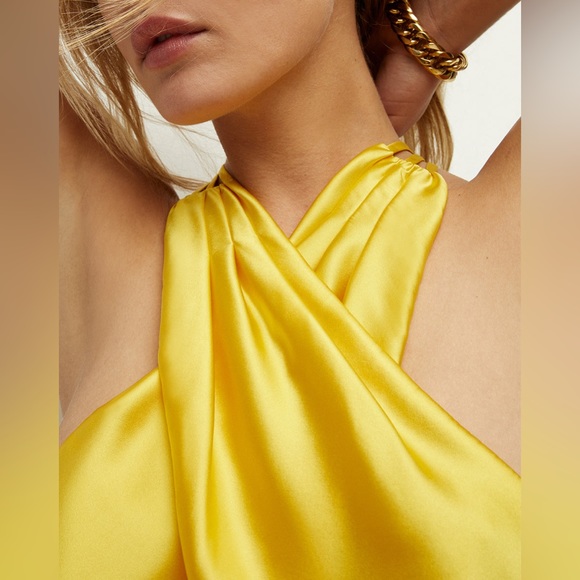 NWOT Veronica Beard STEWART CHARMEUSE TOP in Bright Sunset Size 8 - Picture 3 of 14